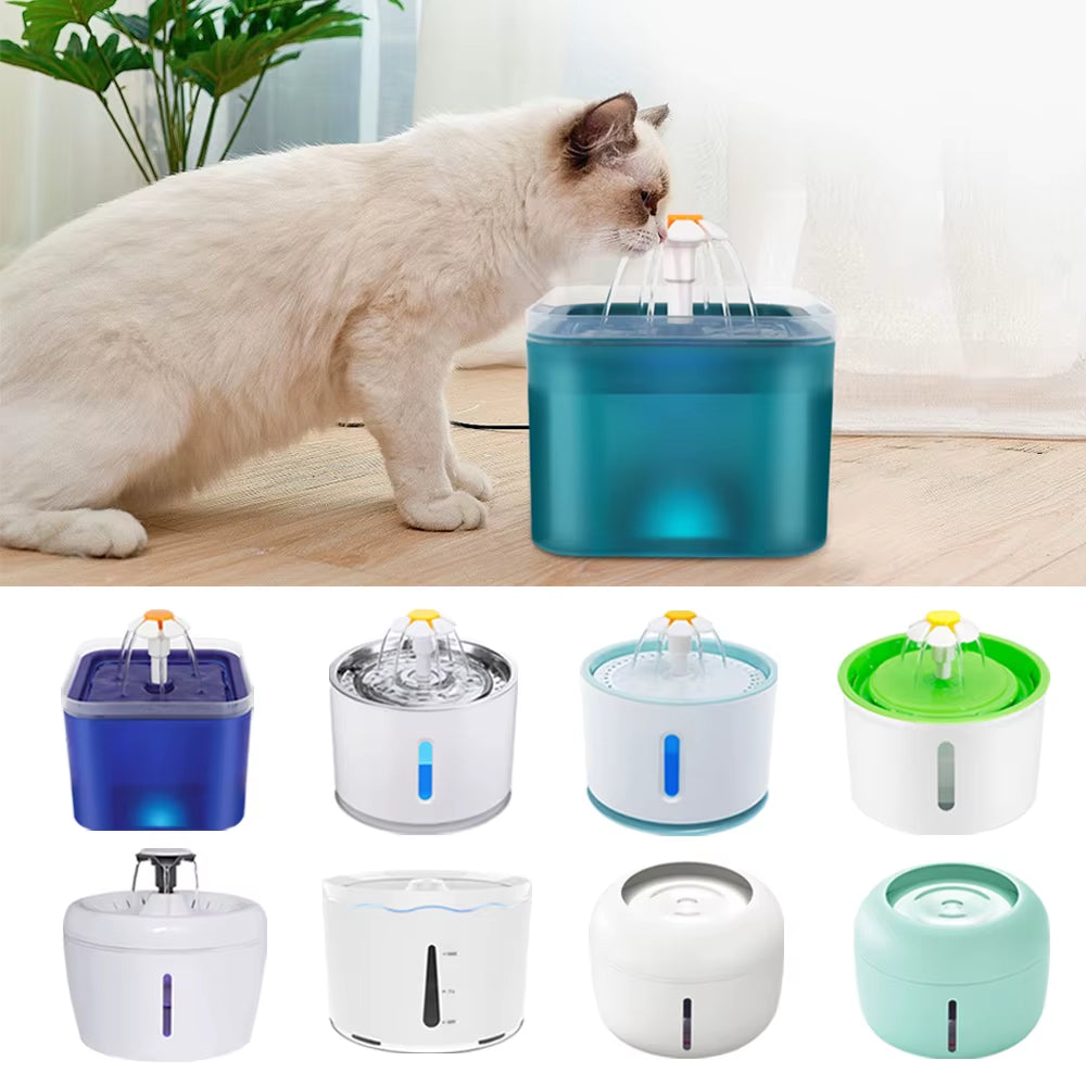 Smart Pet Water Fountain  Feeder Bowl with LED Light – USB Automatic Drinking Feeder for Cats & Dogs