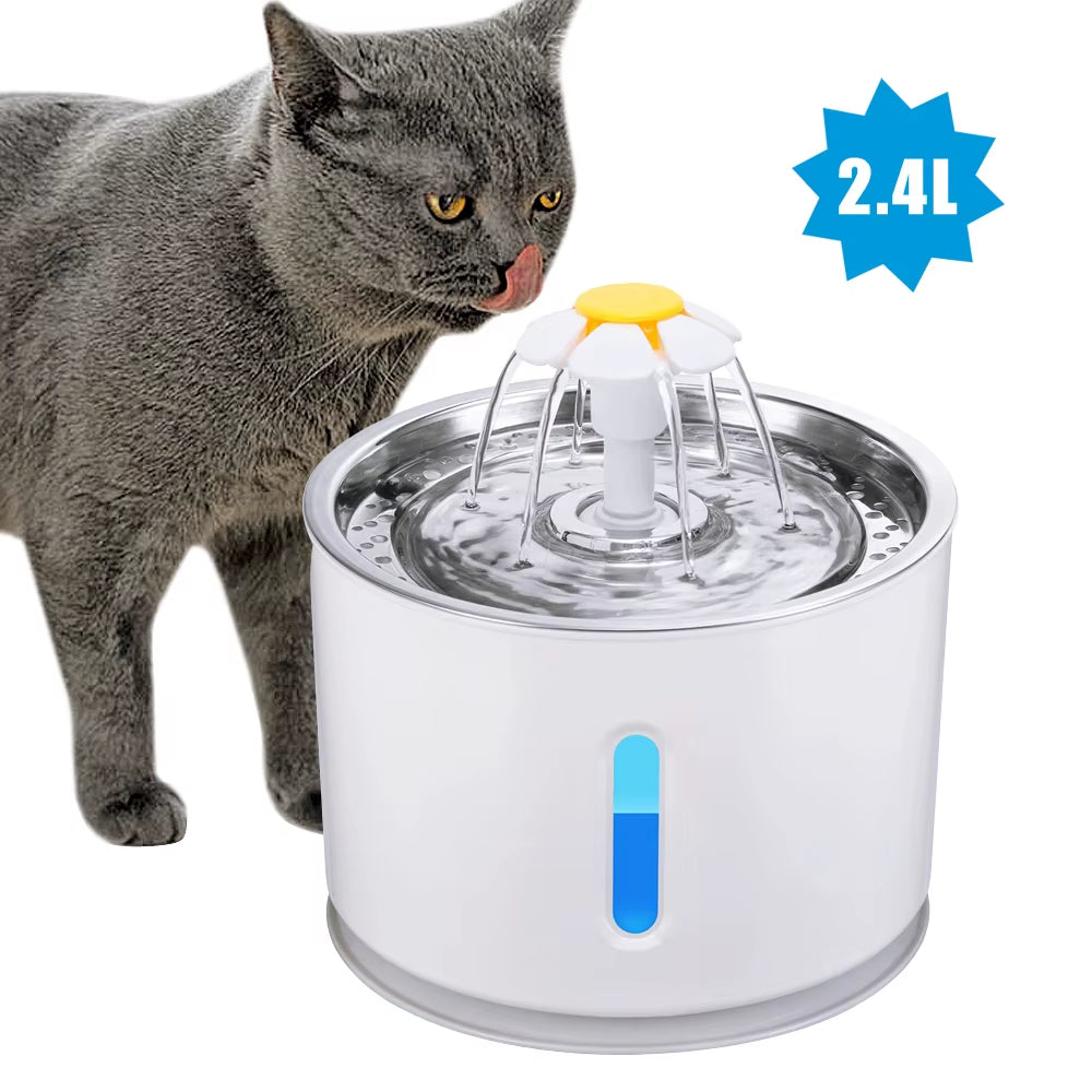 Smart Pet Water Fountain  Feeder Bowl with LED Light – USB Automatic Drinking Feeder for Cats & Dogs